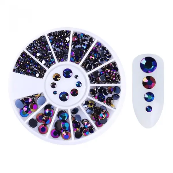 Carusel Decor Unghii Pietricele Negre cu Reflexii – Nail Art Profesional SAF24