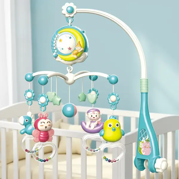 Carusel muzical pentru patut cu telecomanda si proiectii
