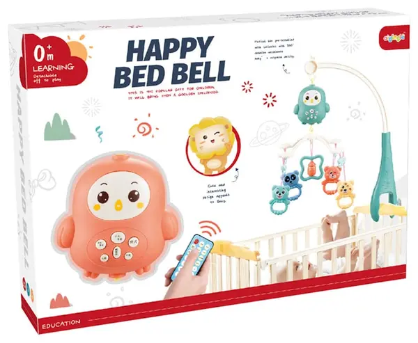 Carusel muzical pentru pătuț Raya Toys - Pinguin portocaliu