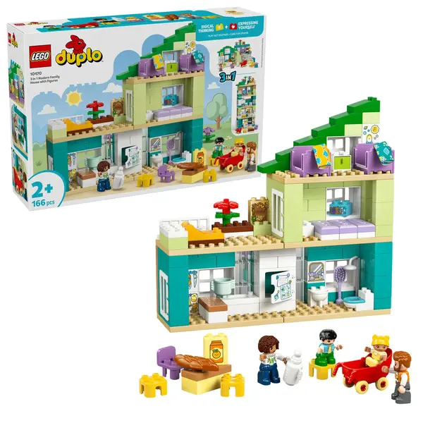 Casa moderna de familie 3 in 1, cu figurine