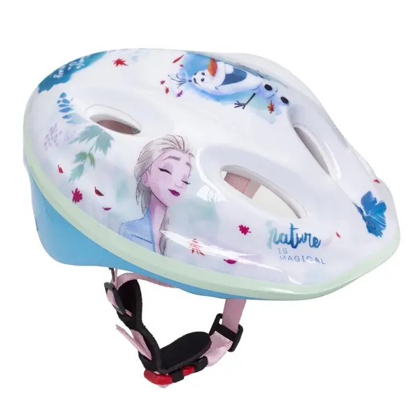 Casca biciclisti copii Frozen II, culoare alb albastru, marime M(52-56 cm)
