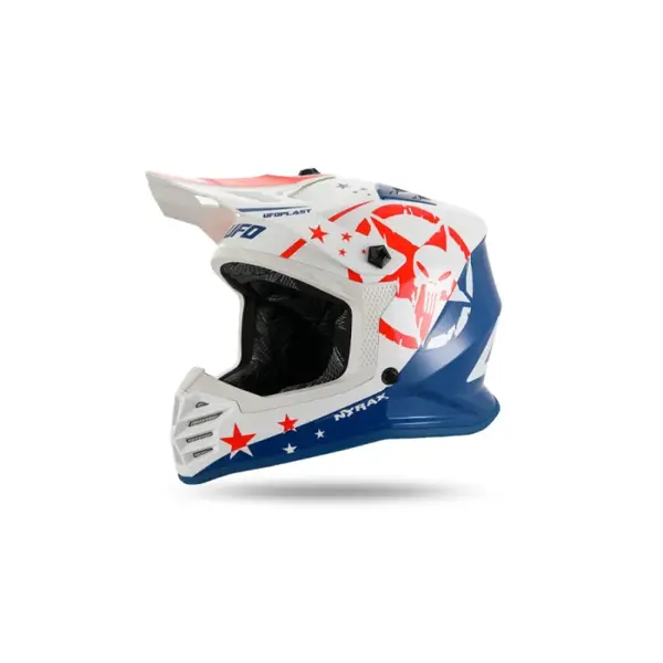 Casca copii motocross enduro Ufo Plast Korey, albastru alb rosu, M