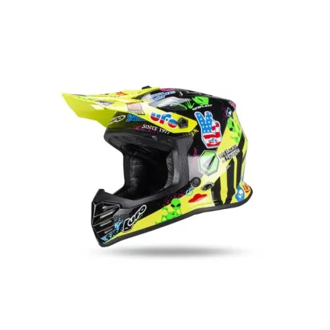 Casca copii motocross enduro Ufo Plast Korey, galben negru, L