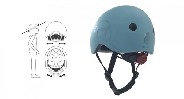 Casca de protectie pentru copii cu sistem de reglare magnetic cu led Scoot Ride Rose S-M 3 ani+