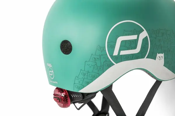 Casca de protectie pentru copii sistem de reglare magnetic cu led XXS-S 45-51 cm 1 an+ Forest Reflectorizant Scoot Ride