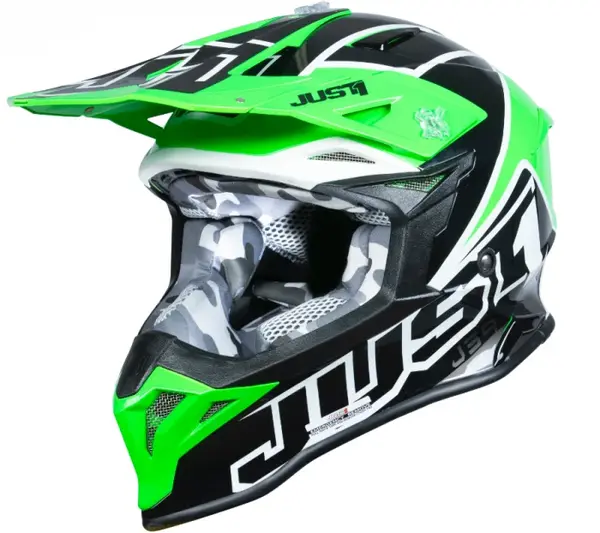 Casca moto atv JUST1 J39 Thruster, culoare verde negru, marime XL