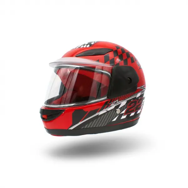 Casca moto copii integrala, marime YM, culoare negru rosu