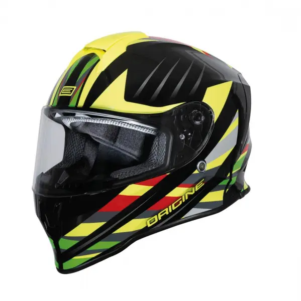 Casca moto integrala copii, Origine Dinamo Foolish, culoare negru galben lucios, marime YS