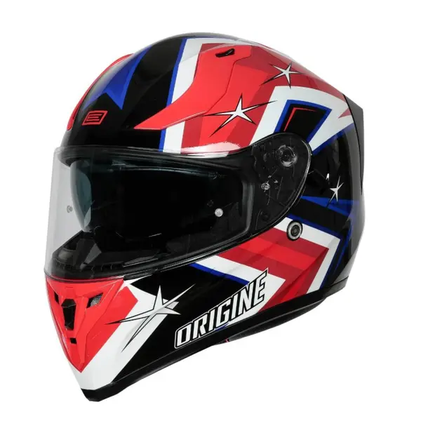 Casca moto integrala cu ochelari, Origine Strada Speddy, culoare negru rosu lucios, marime S