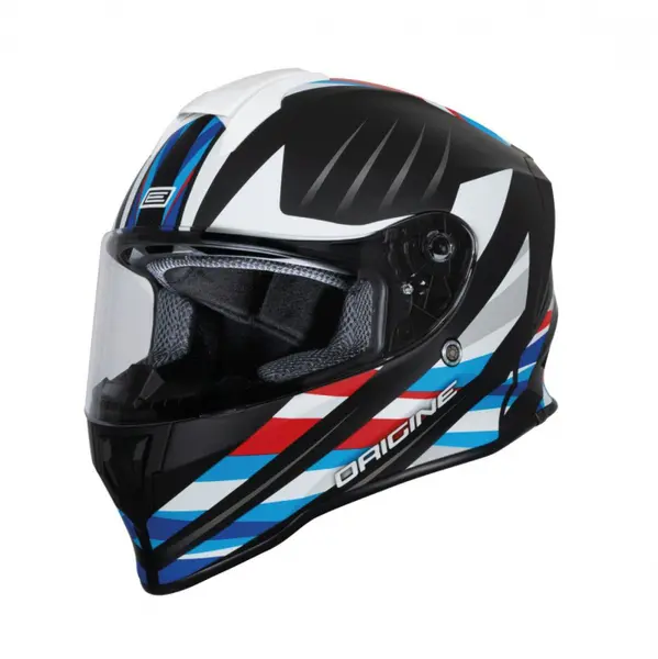Casca moto integrala, Origine Dinamo Foolish, culoare negru alb mat, marime M