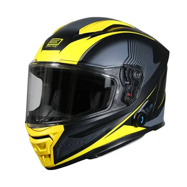 Casca moto integrala, Origine Pista Elementary cu bluetooth, culoare galben negru mat, marime M