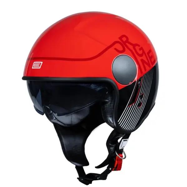 Casca moto jet cu ochelari, Origine Sierra Snatch, culoare rosu fluo, marime XL