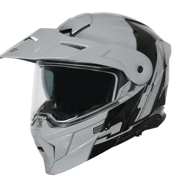 Casca moto Origine Adventure Cyborg Rabatabila cu ochelari, culoare gri negru lucios, marime L