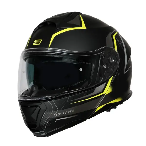 Casca moto Origine Logic Path rabatabila cu ochelari, culoare negru galben, marime XL