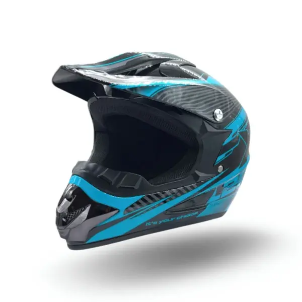 Casca motocross atv copii XTR 125, culoare negru albastru, marime YM, 53-54cm