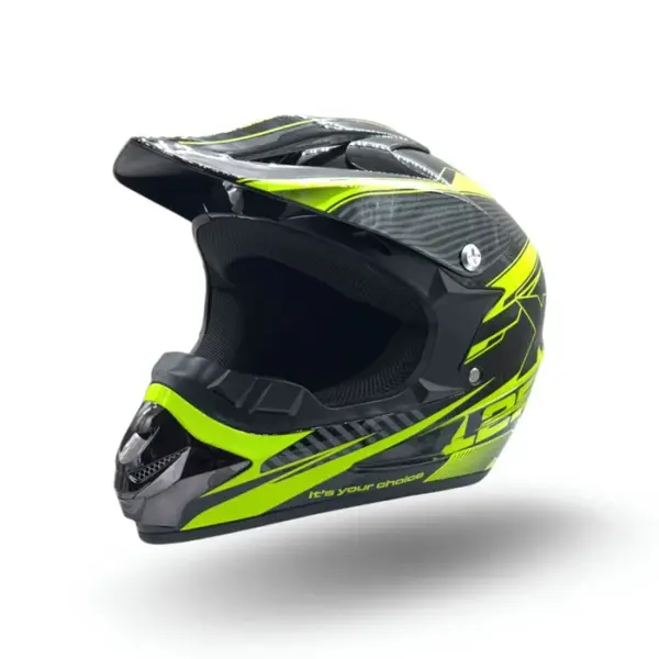 Casca motocross atv copii XTR 125, culoare negru galben, marime YS, 51-52cm