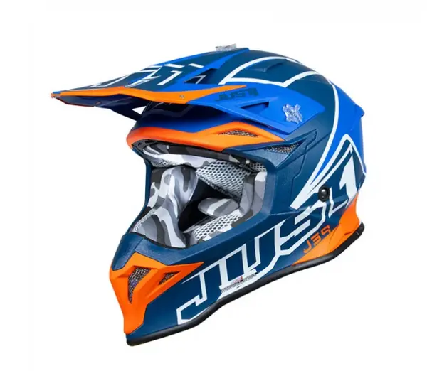 Casca motocross atv JUST1 J39 Thruster, culoare albastru portocaliu, marime M