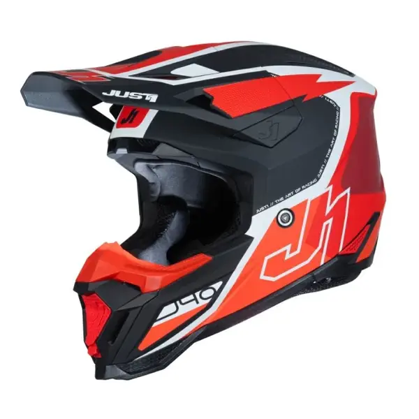 Casca motocross atv JUST1 J40 FLASH,rosu alb negru,marime M
