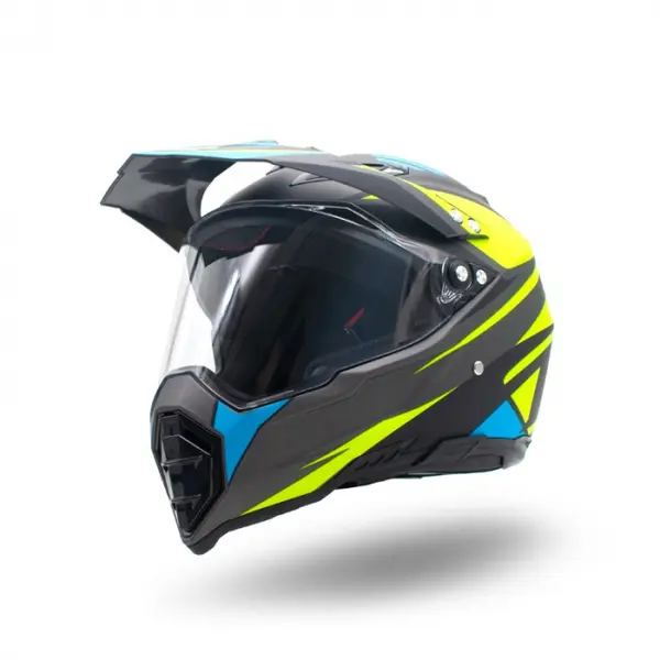 Casca motocross enduro adulti XTR 128, culoare galben albastru, marime S