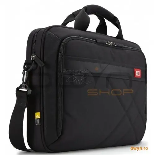 Case Logic Geanta laptop 15.6' Case Logic, buzunar interior 10.1', buzunar frontal, poliester, black 'DLC-115'