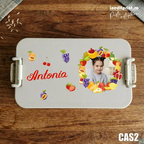 Caserola personalizata cu Fotografie si nume CAS2 Bej