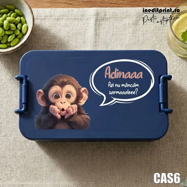Caserola personalizata Maimuta CAS6 Bleumarin