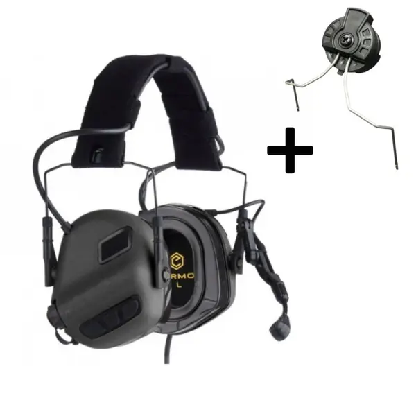 Casti active Comunicatie EARMOR M32 PLUS + Set Montaj FAST - NEGRU