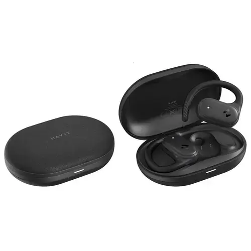 Casti alergare intraauriculare Havit OWS915 cu microfon, Bluetooth 5.4, TWS, ENC, IPX5, USB C, 1000mAh, aplicatie Havit Life (Negru)