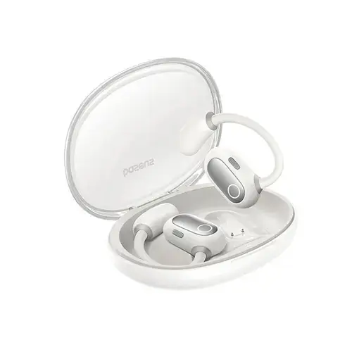 Casti alergare True Wireless Baseus Eli Sport 1, Open-Ear, TWS, Bluetooth 5.3, Autonomie 30 ore (Alb)