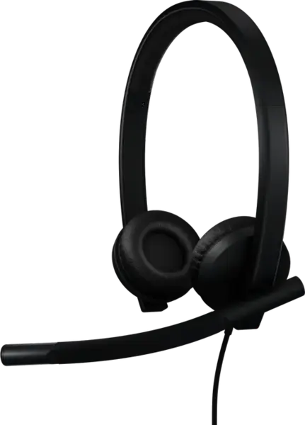 Casti Call Center Logitech H570e, Teams version, Stereo, USB-C, Microfon (Negru)