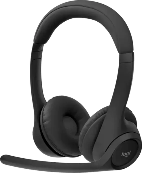 Casti Call Center Logitech Zone 305 Teams cu receiver, Bluetooth, Autonomie 16 ore, Microfon cu anulare zgomot (Negru)