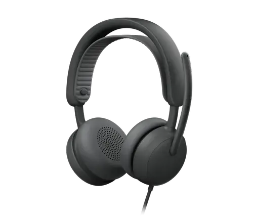 Casti Call Center Logitech Zone Wired 2 Business, UC Version, USB-C/A, Microfon cu anulare zgomot (Negru)
