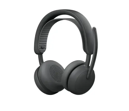 Casti Call Center Logitech Zone Wireless 2 ES Business Teams Version, Native Bluetooth/USB-C, Autonomie 20 de ore, Hybrid ANC, Microfon cu anulare zgomot (Negru)
