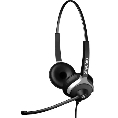 Casti cu fir Gequdio WA9022, Pentru Call Center, Gigaset-RJ, Microfon (Negru)