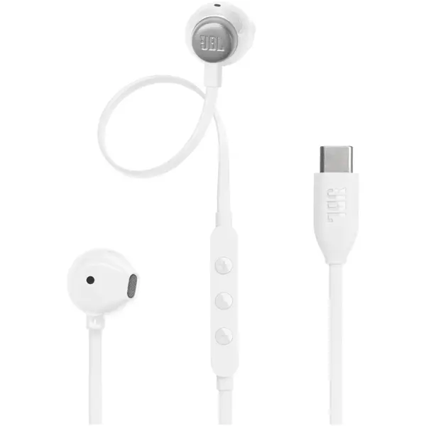 Casti cu fir In-Ear JBL Tune 305C, Microfon, Type-C, Alb