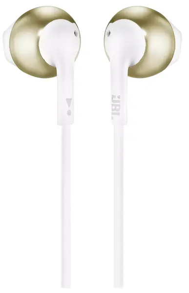 Căști cu microfon JBL - Tune 205, alb/auriu