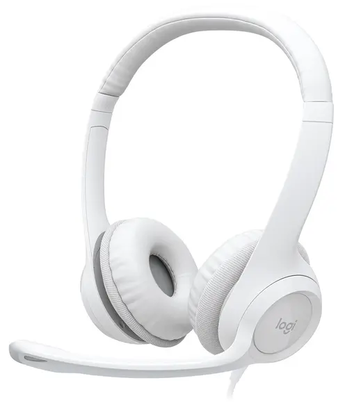 Căști cu microfon Logitech - H390, albe