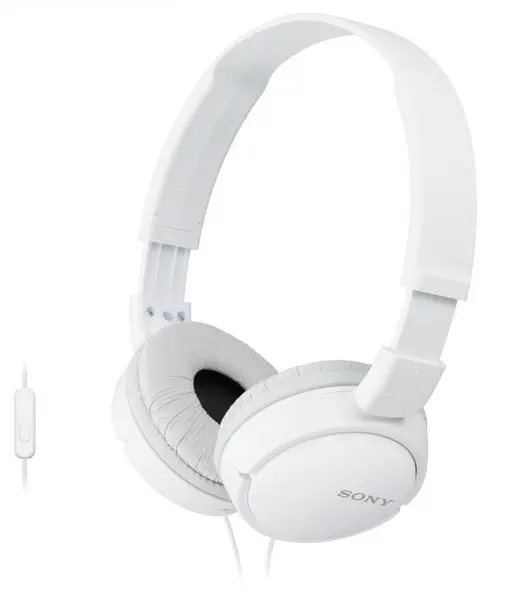 Căști cu microfon Sony - MDR-ZX110AP, albe