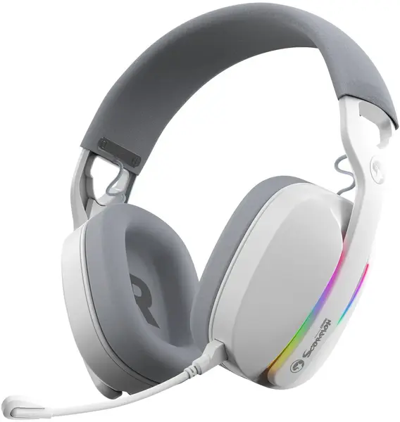 Căști de gaming cu microfonMarvo - Pulz 70W WH, fără fir, alb