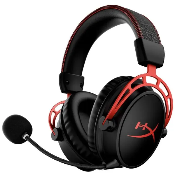 Căști de gaming HyperX - Cloud Alpha, wireless, negru/roșu