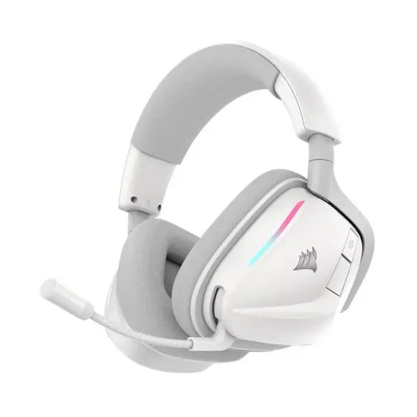 Casti gaming Corsair Void v2, Wireless, Bluetooth, Dolby Atmos, compatibil PC/Mac/PS4/PS5/Switch, Fast Charging, Alb