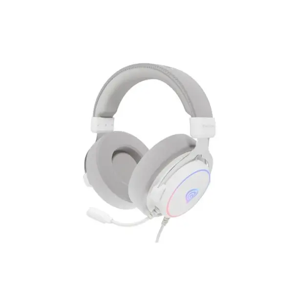 Casti gaming cu fir Genesis Neon 764, 7.1 Surround, Microfon, Iluminare RGB, Alb