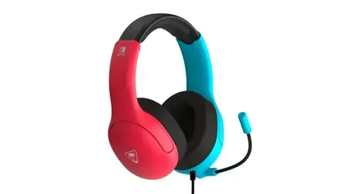 Casti Gaming cu fir Turtle Beach Airlite Fit, Jack 3.5mm, Microfon, Nintendo Switch (Albastru/Rosu)