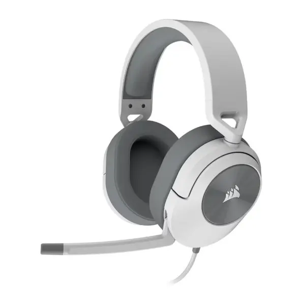 Casti gaming cu microfon Corsair HS55 Surround, Dolby Audio 7.1, conector USB & 3.5mm, Alb