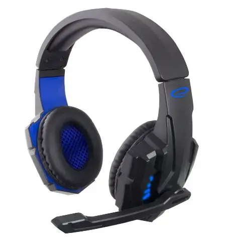 Casti Gaming Esperanza EGH450 Avenger, microfon, iluminare Led (Negru/Albastru)