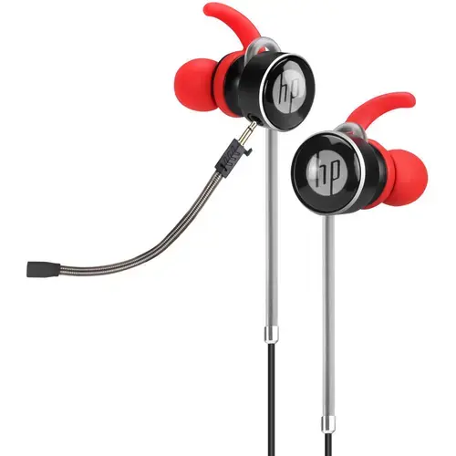 Casti Gaming HP DHE-7004, Jack 3.5mm, in-ear (Negru/Rosu)