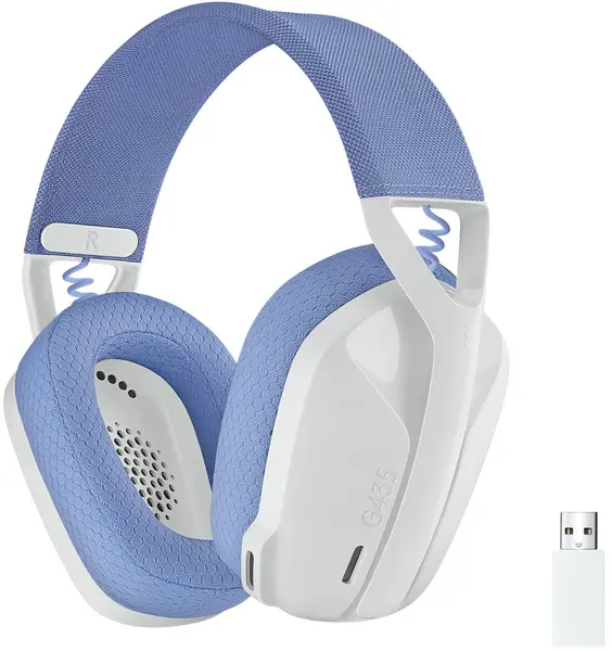 Căști gaming Logitech - G435, wireless, albe