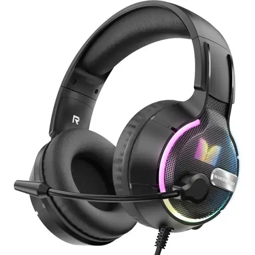 Casti Gaming Monster Mission 320, RGB, 1.9m, 3.5mm, Negru
