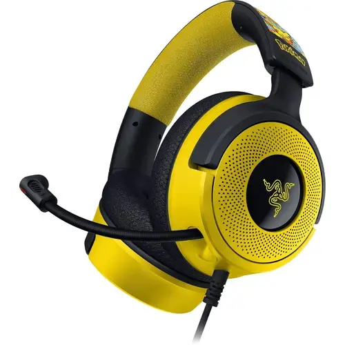 Casti Gaming Razer Kraken V4 X Pokemon Kanto Starters Edition, USB-C/USB-A, Surround 7.1, Chroma RGB, Microfon Cardioid HyperClear (Galben)