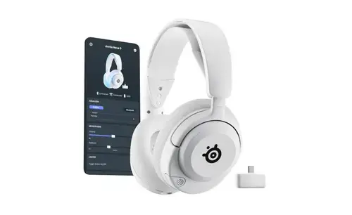 Casti Gaming SteelSeries Arctis Nova 5 Wireless, Over-ear, Pentru PC, Microfon, Autonomie 60 ore (Alb)